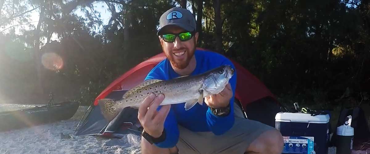 Nice Trout caught right from camp on the IRL!
