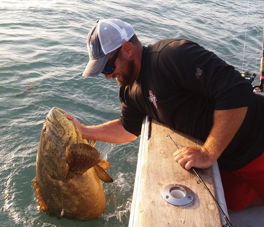 A nice looking grouper caught out of Port Canaveral with Fired Up Charters!