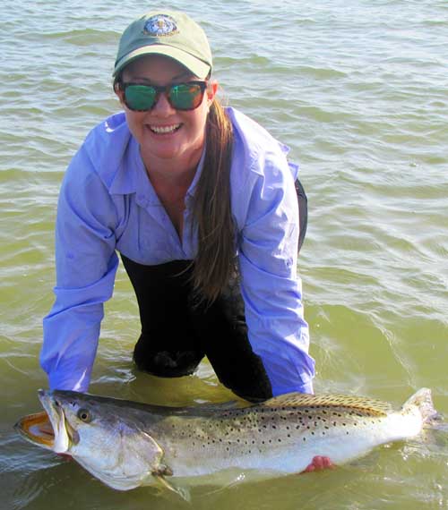 This girl knows how to catch the big trout!