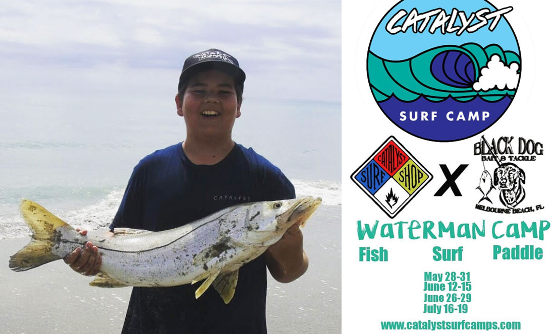 kids are catching fish and having fun at Catalyst and Black Dog's Surf/Fish Camp!
