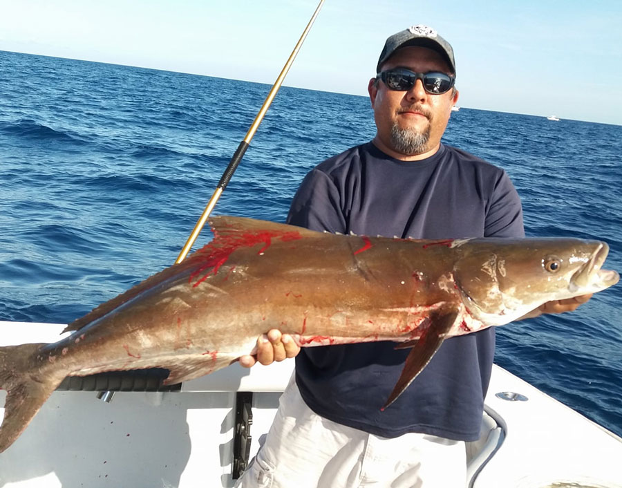 Vern with a nice Cobia aboard the Fire Fight with Capt Joe