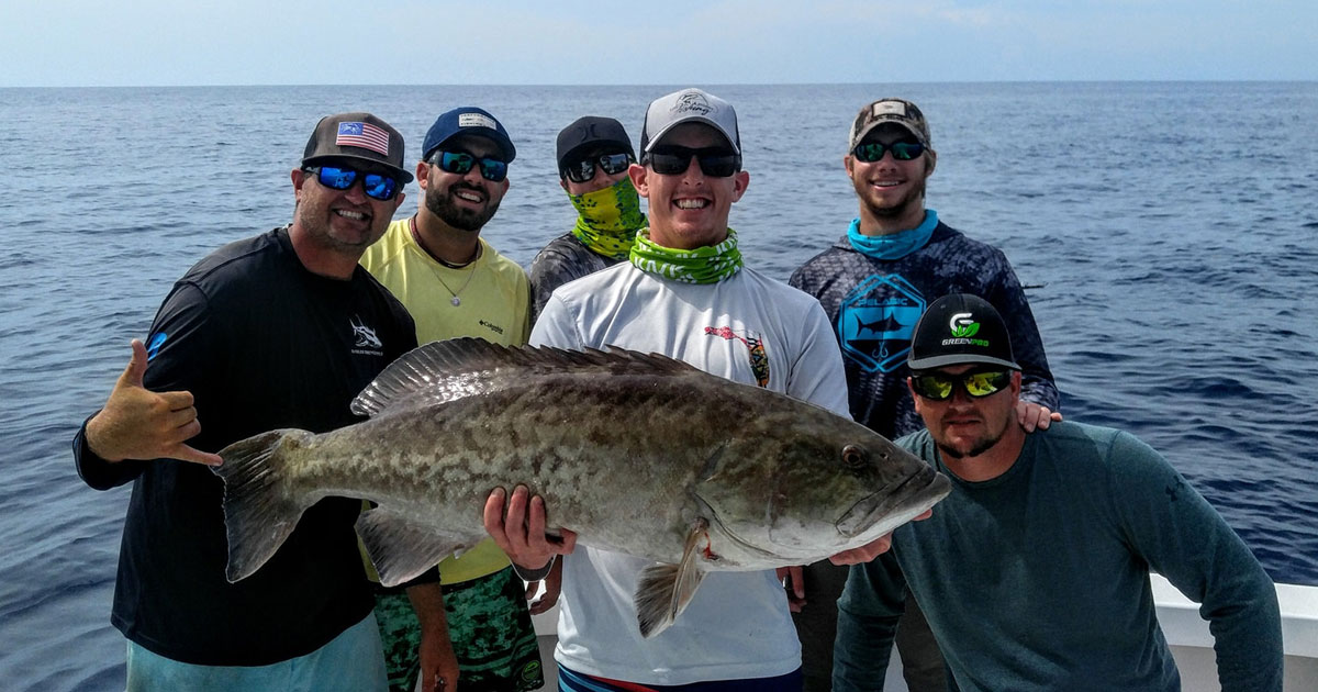 HUGE grouper caught with Fired Up Charters