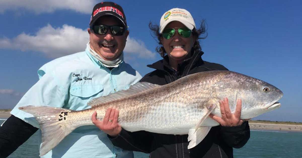 big redfish caught in the lagoon with Capt. Jim Ross