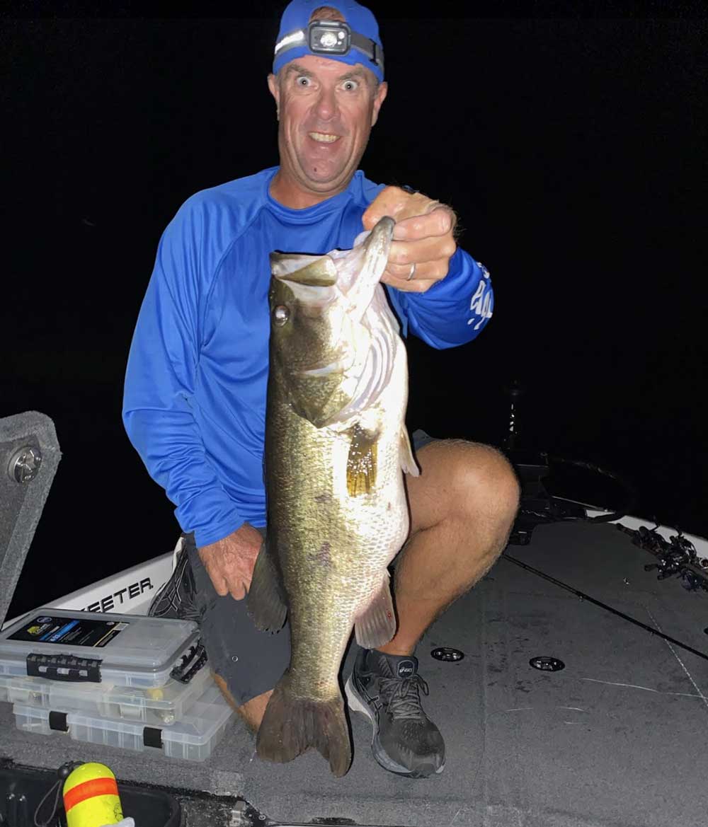 night time bass fishing