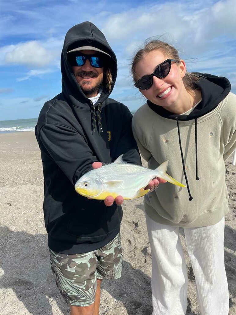 pompano in the surf
